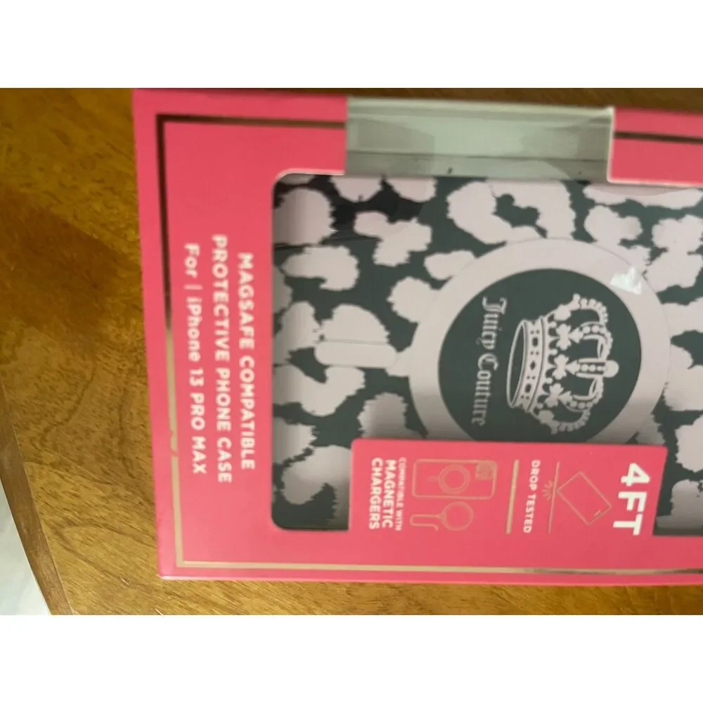 New JUICY COUTURE iPhone CASE 13 PRO MAX PINK & Black MagSafe Compatible NIB